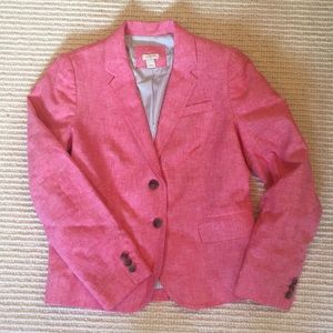 J Crew Pink Linen Blazer